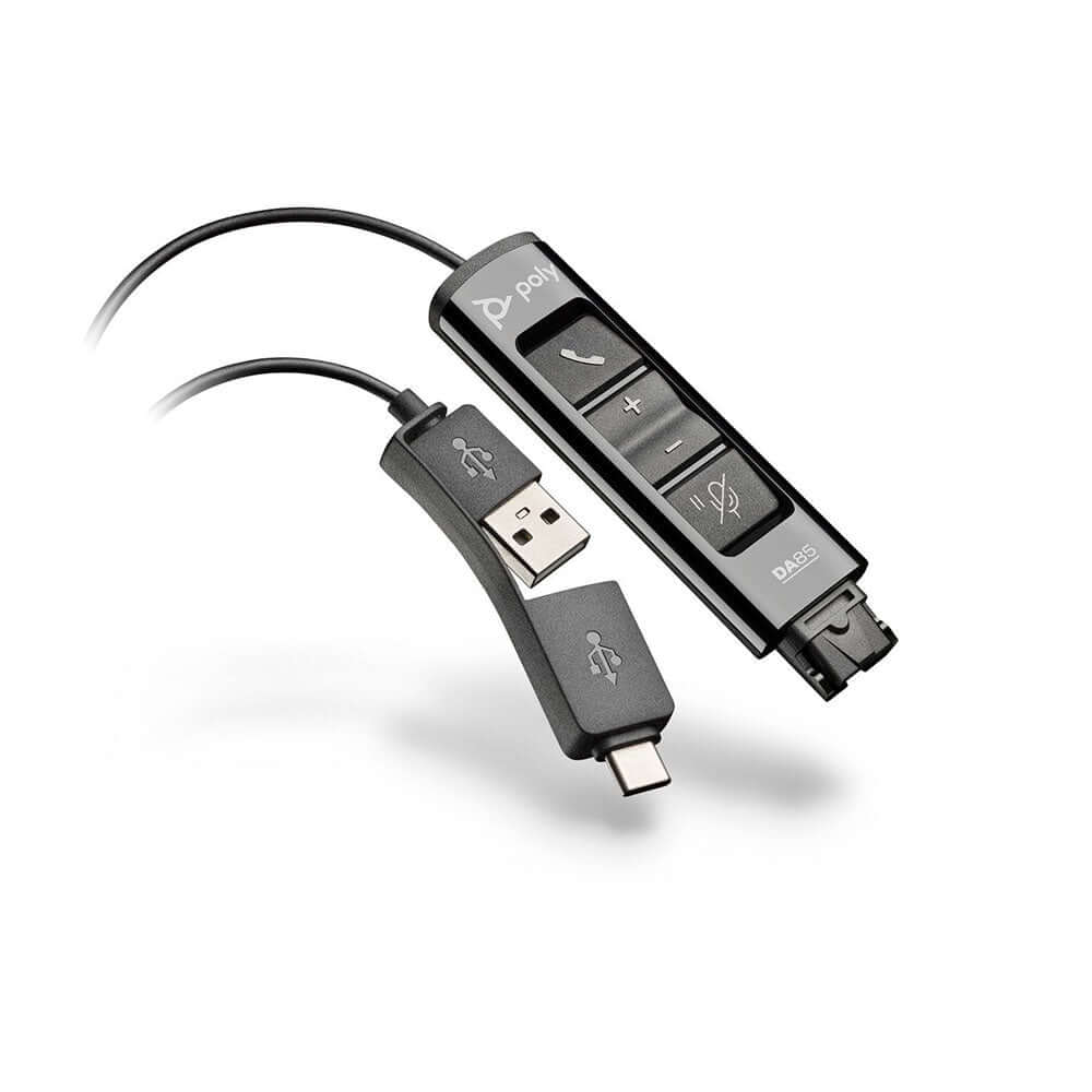 Poly Plantronics DA85 QD to USB-A/USB-C Adapter
