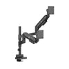 Thinking Works 2:22 Curve dual monitor arm in matte black, studio product view