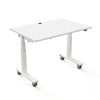 Conset DM96 Height Adjustable Desk main view, white melamine top with white frame
